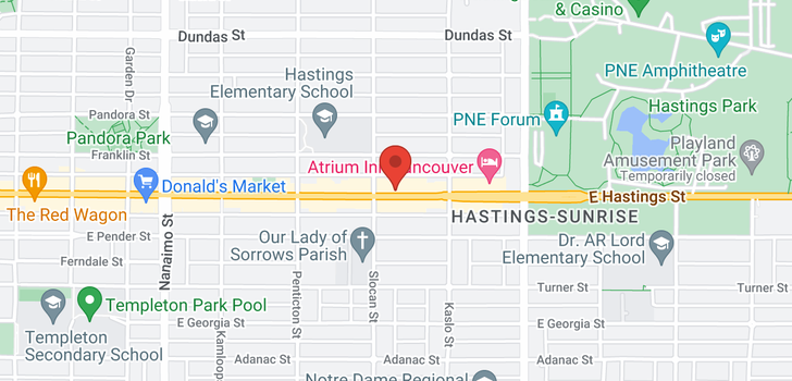 map of 301 2741 E HASTINGS STREET